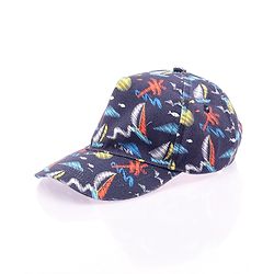 Babyhug Twill 100% Cotton Woven Nautical Theme Printed Baseball Cap Multicolor - Diameter 14.5 cm