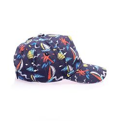 Babyhug Twill 100% Cotton Woven Nautical Theme Printed Baseball Cap Multicolor - Diameter 14.5 cm