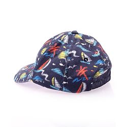 Babyhug Twill 100% Cotton Woven Nautical Theme Printed Baseball Cap Multicolor - Diameter 14.5 cm