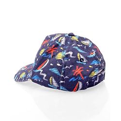 Babyhug Twill 100% Cotton Woven Nautical Theme Printed Baseball Cap Multicolor - Diameter 14.5 cm