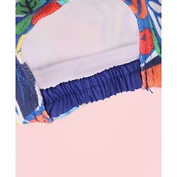 Babyhug Twill 100% Cotton Woven Baseball Cap With Tropical Print Blue - Diameter 19.5 cm