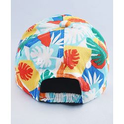 Babyhug Twill 100% Cotton Woven Baseball Cap With Tropical Print Multicolor - Diameter 19 cm