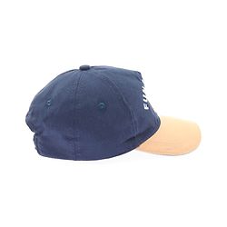 Babyhug Twill 100% Cotton Woven Baseball Cap With Text & Animal Embroidery Navy Blue - Diameter 14.5 cm