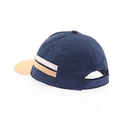 Babyhug Twill 100% Cotton Woven Baseball Cap With Text & Animal Embroidery Navy Blue - Diameter 14.5 cm