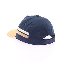 Babyhug Twill 100% Cotton Woven Baseball Cap With Text & Animal Embroidery Navy Blue - Diameter 14.5 cm