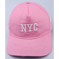 Babyhug Twill 100% Cotton Woven Baseball Cap With Text Embroidery Pink- Diameter 19.5 cm