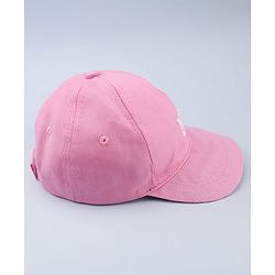 Babyhug Twill 100% Cotton Woven Baseball Cap With Text Embroidery Pink- Diameter 19.5 cm