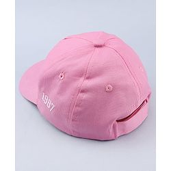 Babyhug Twill 100% Cotton Woven Baseball Cap With Text Embroidery Pink- Diameter 19.5 cm