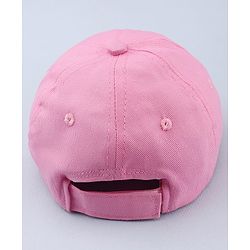 Babyhug Twill 100% Cotton Woven Baseball Cap With Text Embroidery Pink- Diameter 19.5 cm