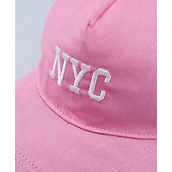 Babyhug Twill 100% Cotton Woven Baseball Cap With Text Embroidery Pink- Diameter 19.5 cm