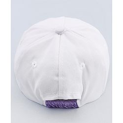 Babyhug Twill 100% Cotton Woven Smile Embroidered Baseball Cap White & Purple - Diameter 20 cm