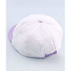 Babyhug Twill 100% Cotton Woven Smile Embroidered Baseball Cap White & Purple - Diameter 20 cm