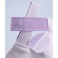 Babyhug Twill 100% Cotton Woven Smile Embroidered Baseball Cap White & Purple - Diameter 20 cm