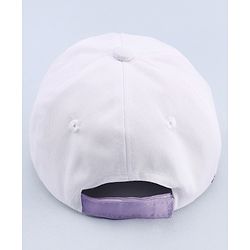 Babyhug Twill 100% Cotton Woven Smile Embroidered Baseball Cap White & Purple - Diameter 20 cm