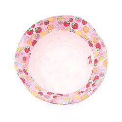 Babyhug Cotton Woven Bucket Hat With Fruit Print Pink - Diameter 14.5 cm