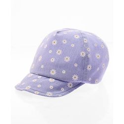Babyhug Cotton Woven Summer Cap With Floral Print  - Diameter 13 cm