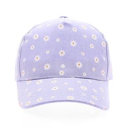 Babyhug Cotton Woven Summer Cap With Floral Print  - Diameter 13 cm
