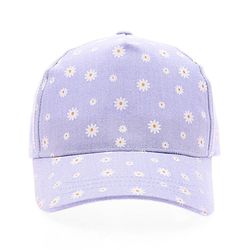 Babyhug Cotton Woven Summer Cap With Floral Print  - Diameter 13 cm