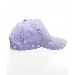 Babyhug Cotton Woven Summer Cap With Floral Print  - Diameter 13 cm