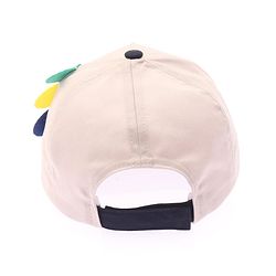 Babyhug Cotton Woven Summer Cap With Dino Print  - Diameter 16 cm