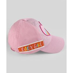 Pine Kids Woven Baseball Cap Heart Design Pink - Diameter 15.5 cm