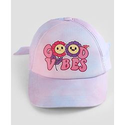 Pine Kids Woven Baseball Cap with Good Vibes Print Lilac - Diameter 15.5 cm