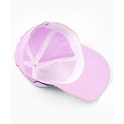 Babyhug Poly Blend Woven Summer Cap Lilo & Stitch Print Lavender -Diameter 15 cm