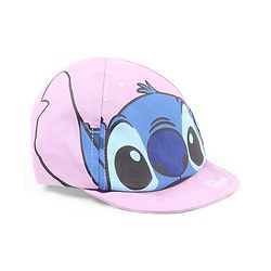 Babyhug Poly Blend Woven Summer Cap Lilo & Stitch Print Lavender -Diameter 15 cm