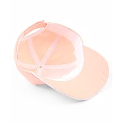 Babyhug Poly Blend Woven Summer Cap With You Are Ment to Shine Print Peach -Diameter 15.5 cm