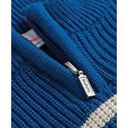 Babyhug Knit Full Sleeves Colour Block Striped Pullover-  Navy