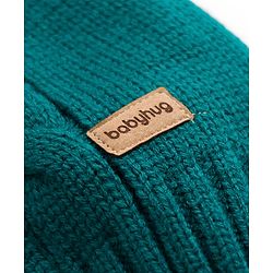 Babyhug Knit Sleeveless Solid Colour Pullover with Cable Knit Design - Dark Green