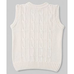 Babyhug Knit Sleeveless Pullover With Cable Knit Design - White