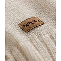 Babyhug Knit Sleeveless Pullover With Cable Knit Design - White