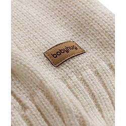 Babyhug Knit Sleeveless Pullover With Cable Knit Design - White