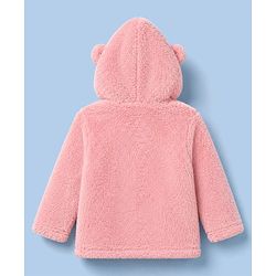 Babyhug Knit Hoodies with Full Sleeves and Bear Embroidery in Grey for 6-9 Months