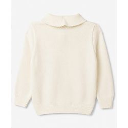 Babyhug Knit Full Sleeves Polo Collar Neck Solid Colour Cable Knit Designed Sweater Set - White