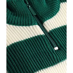 Babyhug Knit Full Sleeves Striped Sweater Set - Green
