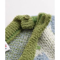 Babyhug Knit Pullover and Pant Full Sleeves Full Length with Daisy Design in Green for 3-6 Months