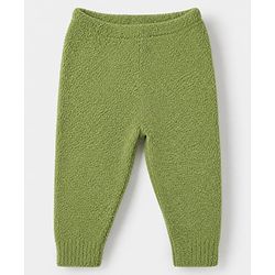 Babyhug Knit Pullover and Pant Full Sleeves Full Length with Daisy Design in Green for 3-6 Months