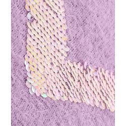 Babyhug Knit Extra Soft Hairy Eyelash Yarn Full Sleeves Pullover with Sequin Work - Lavender