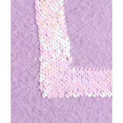 Babyhug Knit Extra Soft Hairy Eyelash Yarn Full Sleeves Pullover with Sequin Work - Lavender
