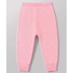 Babyhug Knit Full Sleeves Polo Collar Neck Colour Block Cable Knit Designed Sweater Set - Pink