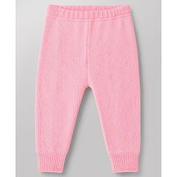 Babyhug Knit Full Sleeves Polo Collar Neck Colour Block Cable Knit Designed Sweater Set - Pink