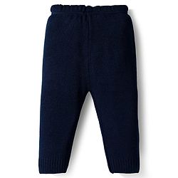 Babyhug Knit Full Sleeves Polo Collar Sweater Set with Stripes - Navy