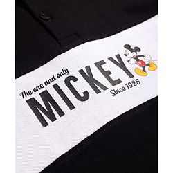 Babyhug Disney Cotton Knit Half Sleeves Pique Polo T-Shirt with Mickey Mouse Print - Black
