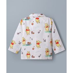 Babyhug Disney Poplin Woven Full Sleeves Co-Ords Shirt & Pyjama Night Suit with Winnie the Pooh - White