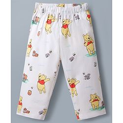 Babyhug Disney Poplin Woven Full Sleeves Co-Ords Shirt & Pyjama Night Suit with Winnie the Pooh - White