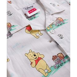 Babyhug Disney Poplin Woven Full Sleeves Co-Ords Shirt & Pyjama Night Suit with Winnie the Pooh - White