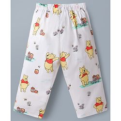 Babyhug Disney Poplin Woven Full Sleeves Co-Ords Shirt & Pyjama Night Suit with Winnie the Pooh - White