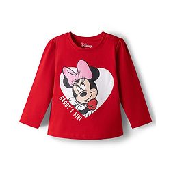Babyhug Disney Single Jersey Knit Full Sleeves Pyjama Night Suit with Minnie Mouse Graphics - Multicolour
